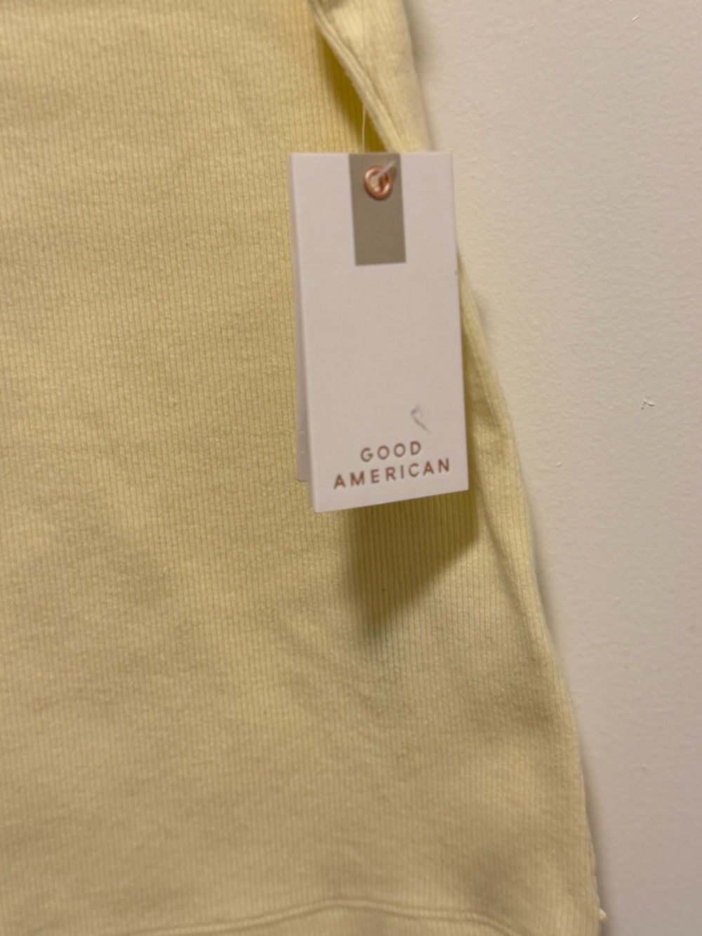 Good American Pale Yellow Ribbed Scoop Tank NWT size XL - Picture 3 of 5